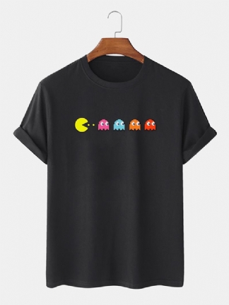 100% Bawełna Funny Game Drukowanie Okrągły Dekolt Luźne T-shirty Z Krótkim Rękawem