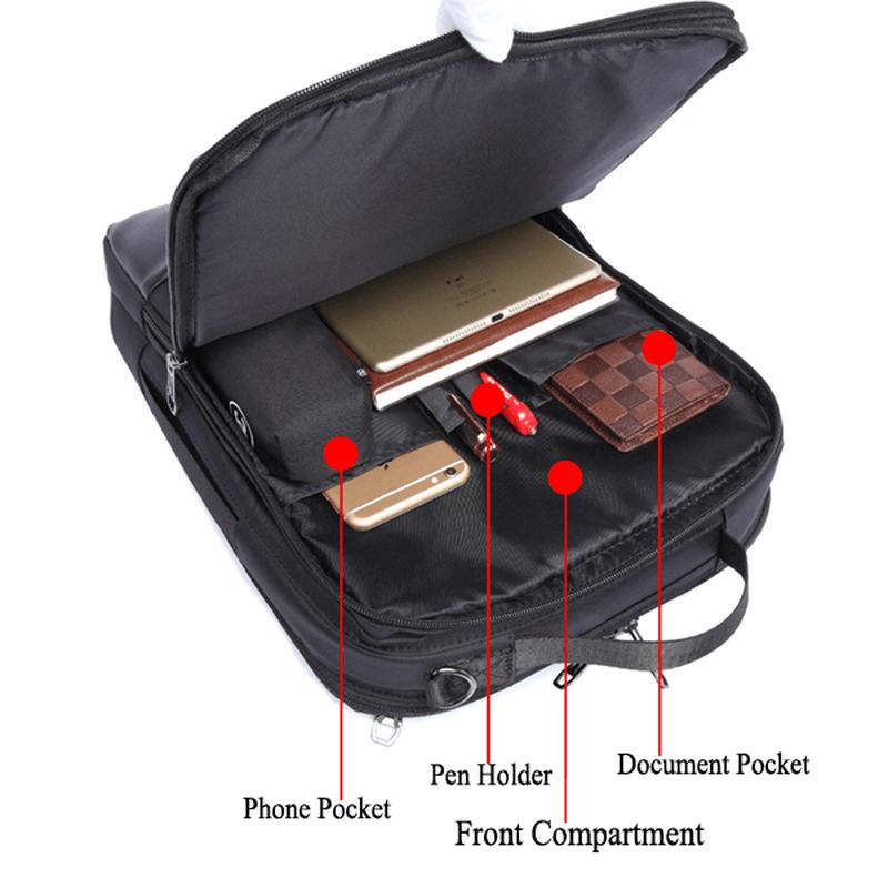 16.5-calowy Laptop Wielofunkcyjny Męski Nylonowy Plecak Business Travel Torebka Torba Przez Ramię