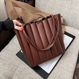 2 Szt. Kobiety Pu Leather Stripe Small Square Bag Duża Pojemność Ruched Bag Torebka Torba Na Ramię