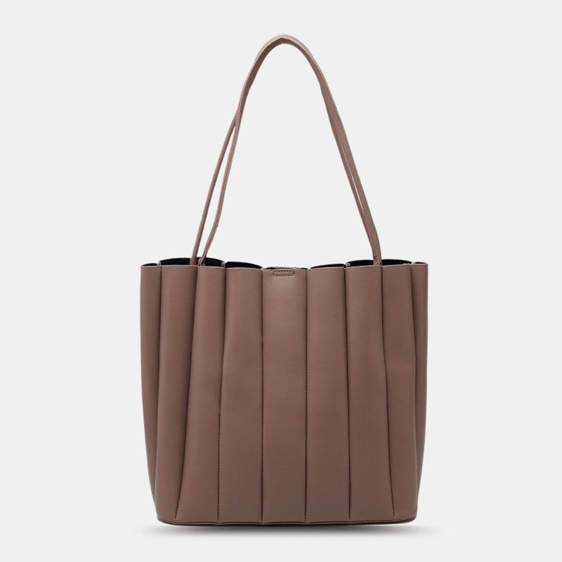 2 Szt. Kobiety Pu Leather Stripe Small Square Bag Duża Pojemność Ruched Bag Torebka Torba Na Ramię