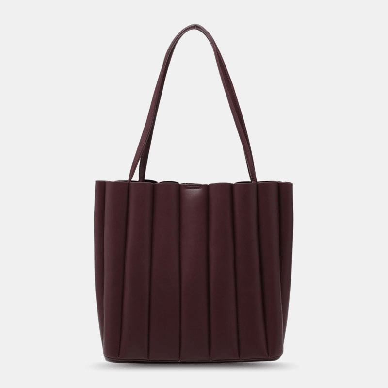 2 Szt. Kobiety Pu Leather Stripe Small Square Bag Duża Pojemność Ruched Bag Torebka Torba Na Ramię