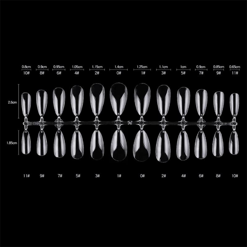 504 Szt. Forma Do Paznokci Migdałowych Podwójnego Zastosowania Składane Niebrudzące Tipsy