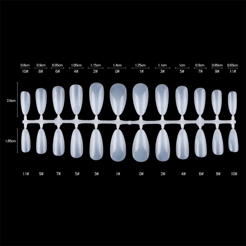 504 Szt. Forma Do Paznokci Migdałowych Podwójnego Zastosowania Składane Niebrudzące Tipsy