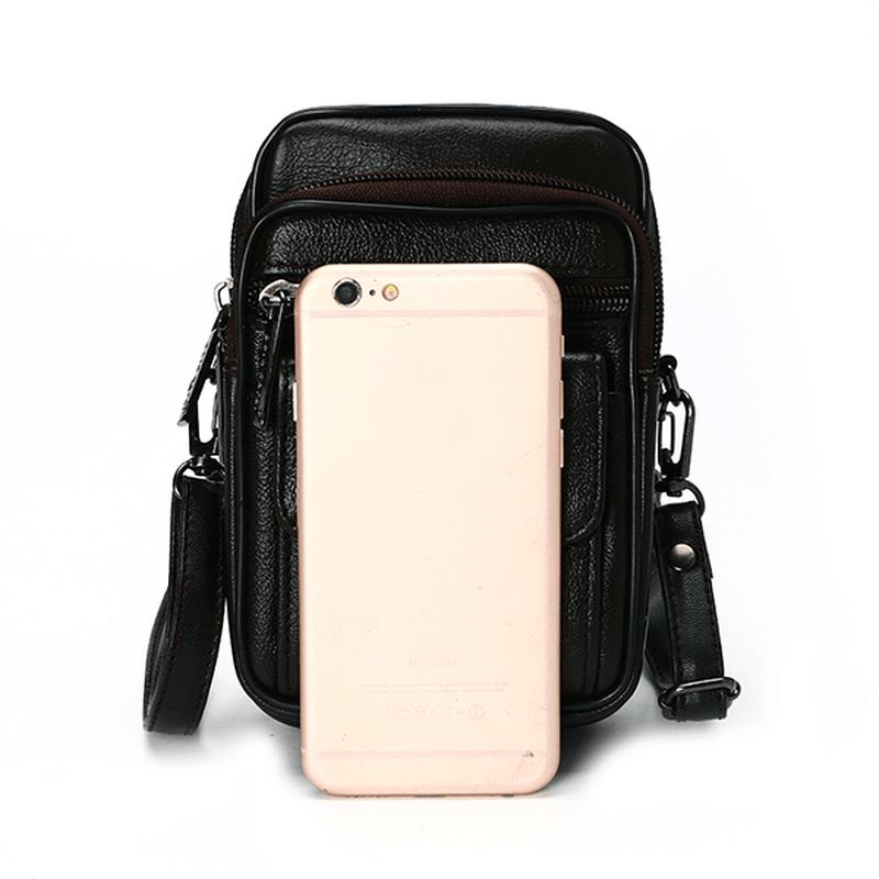 5.3 Cala Telefon Komórkowy Mężczyźni Prawdziwa Skórzana Torba Na Talię W Stylu Vintage Torba Crossbody