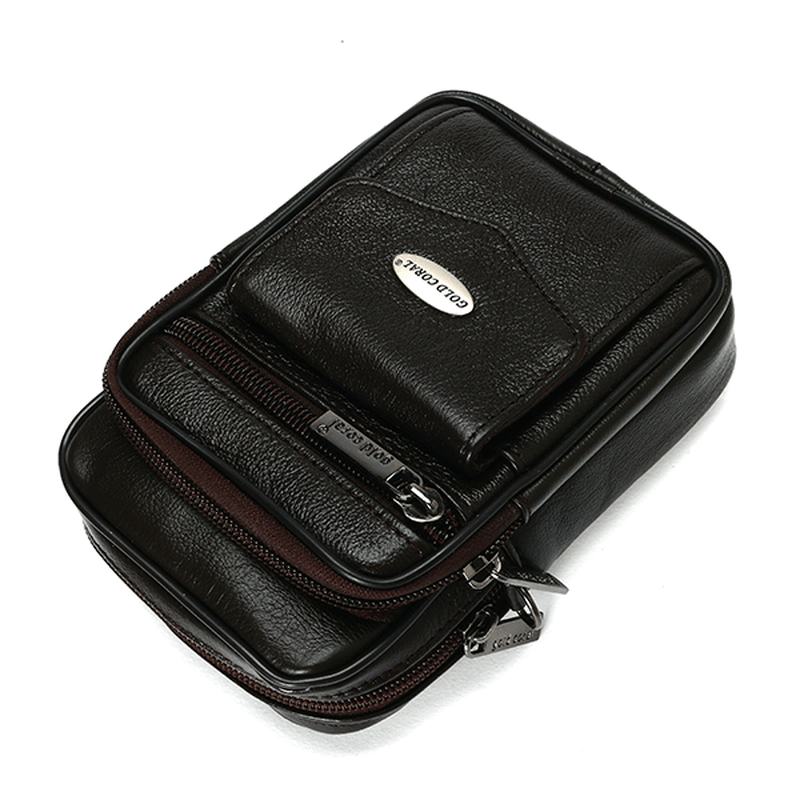 5.3 Cala Telefon Komórkowy Mężczyźni Prawdziwa Skórzana Torba Na Talię W Stylu Vintage Torba Crossbody