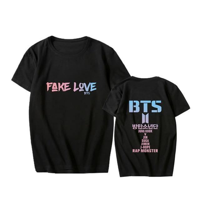 Album Dla Chłopców Love Yourself Tear Fake Love O-neck Hip Hop Tshirt Koszulki Z Krótkim Rękawem Topy T-shirt