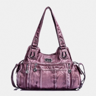 Angel Kiss Damskie Pu Leather Multi-carry Solid Color Torba Przez Ramię Torba Na Ramię Torebka Na Ramię