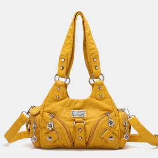 Angel Kiss Damskie Pu Leather Vintage Multi-pocket Convertible Anti-theft Crossbody Torba Na Ramię Torebka