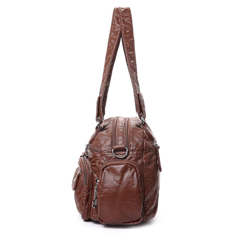 Angel Kiss Damskie Soft Leather Multi-pocket Torba Motocyklowa Torba Na Ramię Crossbody Torba Torebka