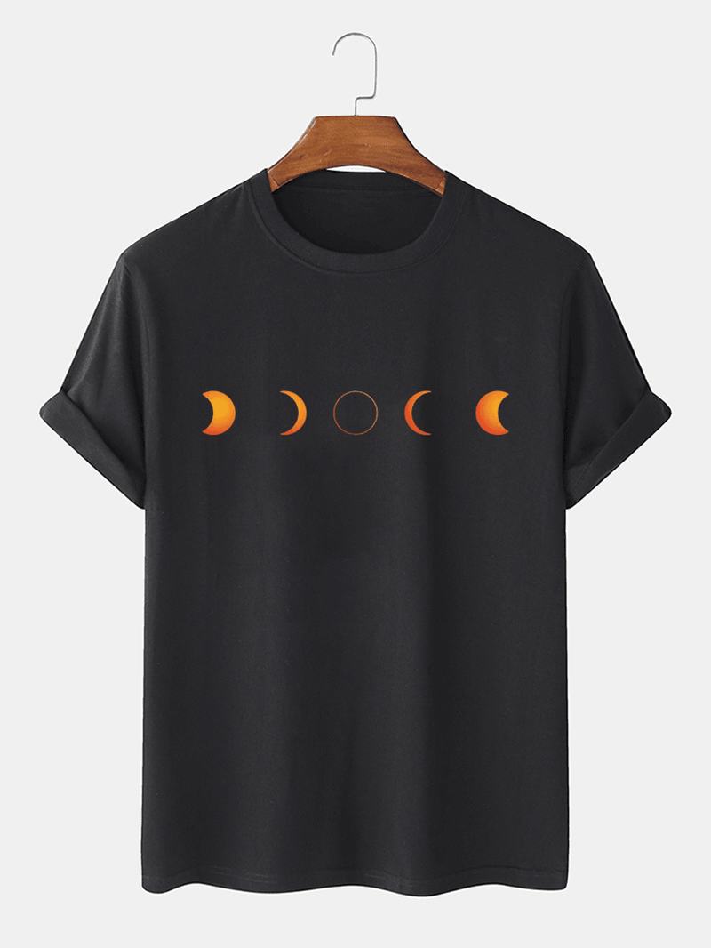 Bawełniane Oddychające Koszulki Z Krótkim Rękawem Lunar Eclipse Print