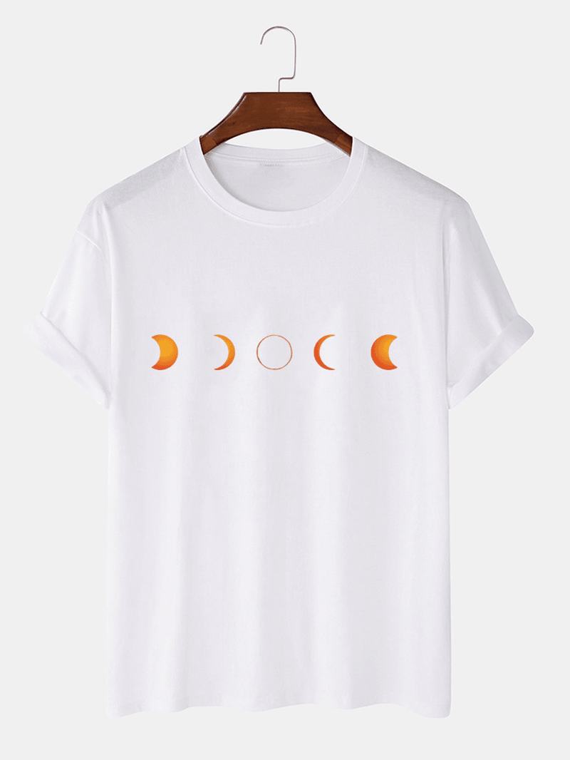 Bawełniane Oddychające Koszulki Z Krótkim Rękawem Lunar Eclipse Print