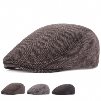 Beret W Jodełkę Prosta CZapka Dla Mężczyzn I Kobiet CZapka Jesienno-zimowa Old Man Hat