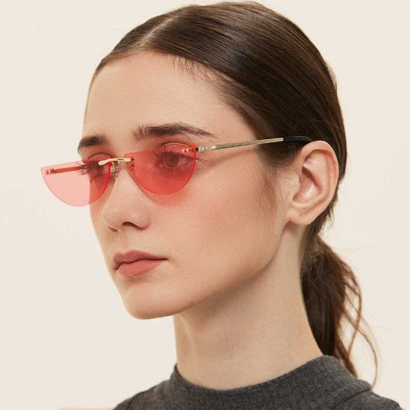 Bezramowe Okulary Przeciwsłoneczne Z Kolorowymi Soczewkami Retro Moda Męskie I Damskie Okulary