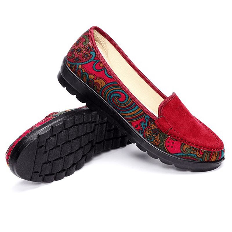 Big Size Damskie Casual Flat Loafers Slip-on Oddychające Buty Miękka Podeszwa Buty