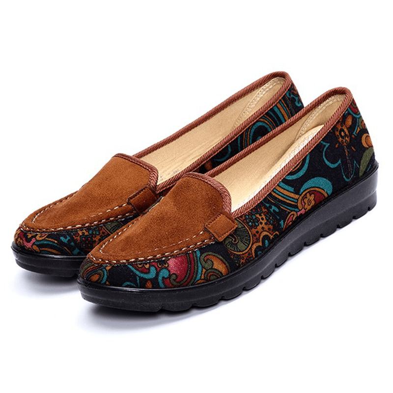 Big Size Damskie Casual Flat Loafers Slip-on Oddychające Buty Miękka Podeszwa Buty