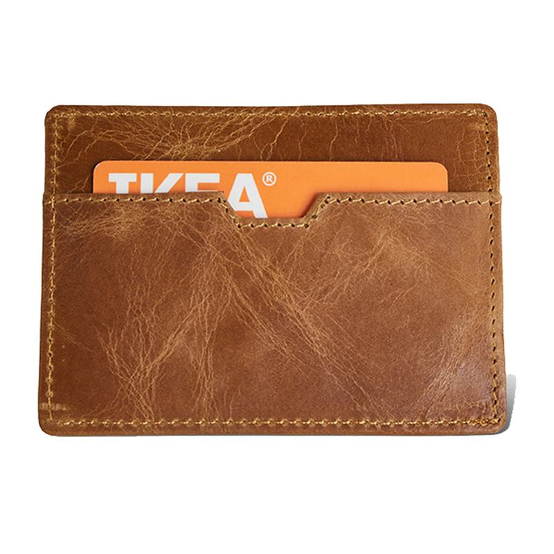 Blokowanie Antykradzieżowych Męskich Skórzanych Uchwytów Na Karty Retro Casual Document Wallet