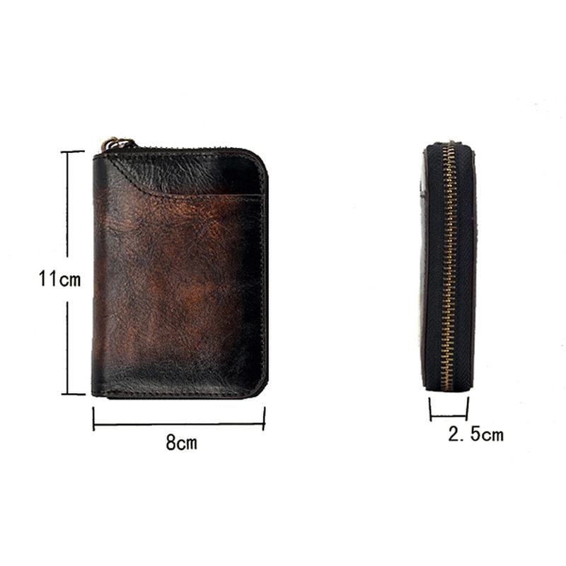 Blokowanie Vintage Genuine Leather 12 Miejsc Na Karty Portfel Na Karty Dla Mężczyzn