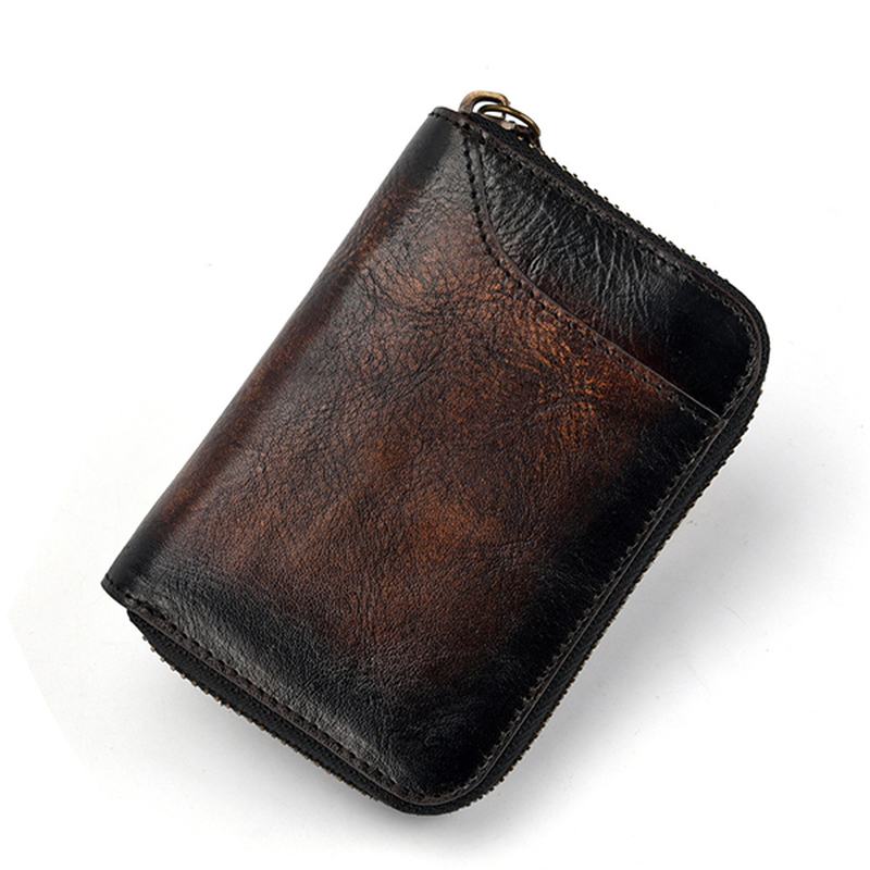 Blokowanie Vintage Genuine Leather 12 Miejsc Na Karty Portfel Na Karty Dla Mężczyzn