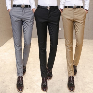 Business Casual Non Iron Spodnie Robocze W Jednolitym Kolorze