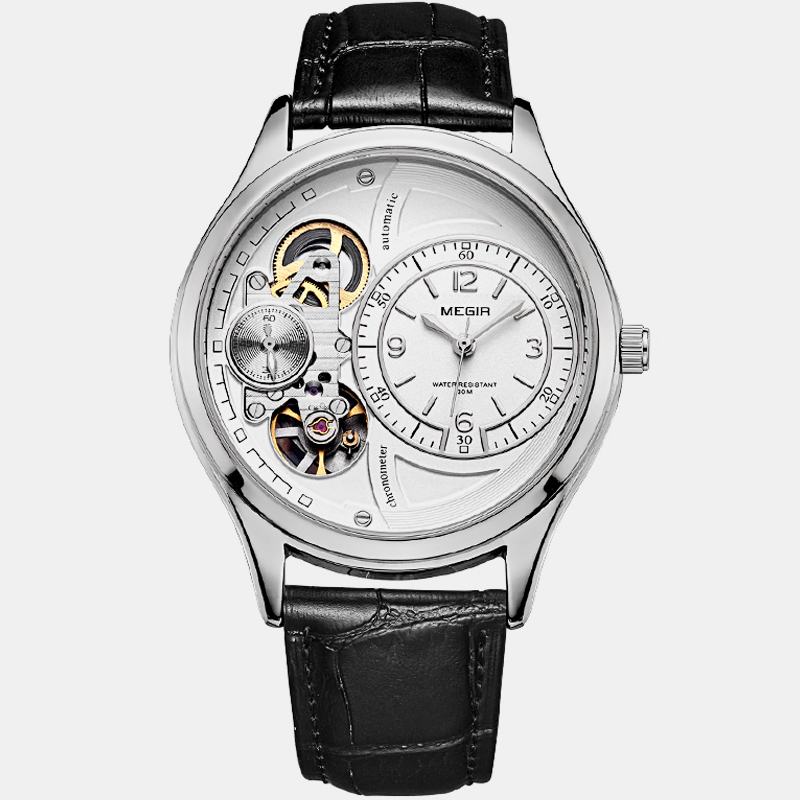 Business Style Męskie Wrist Watch Hollow Dial Automatyczny Zegarek Mechaniczny