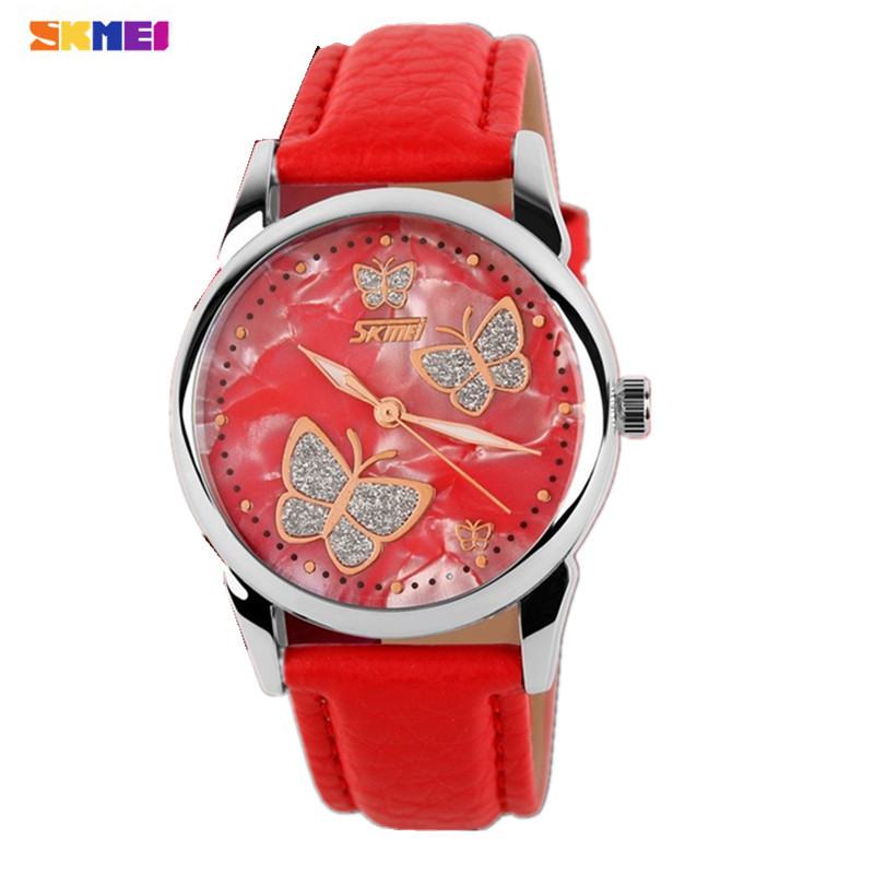 Butterfly Pu Leather Band Life Wodoodporny Damski Zegarek Kwarcowy Na Rękę