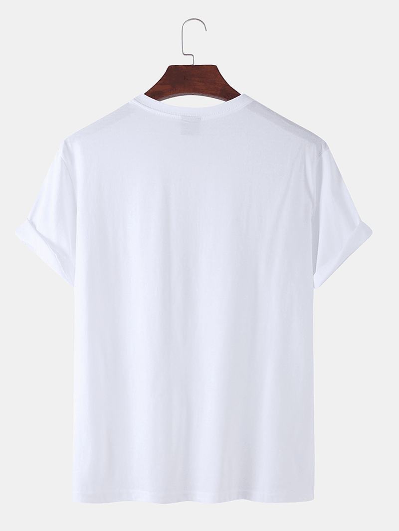 Cartoon Astronaut Drukowanie 100% Bawełna Casual T-shirty Z Krótkim Rękawem