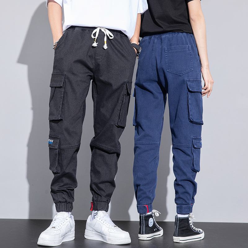 Casual Capris Męskie 2021 Wiosenne Koreańskie Bawełniane Kombinezony Unisex