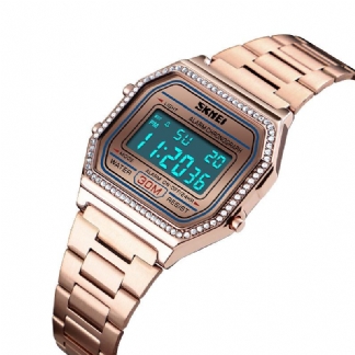 Casual Damskie Watch 3atm Wodoodporny Wyświetlacz El Light Week Moda Digital Watch