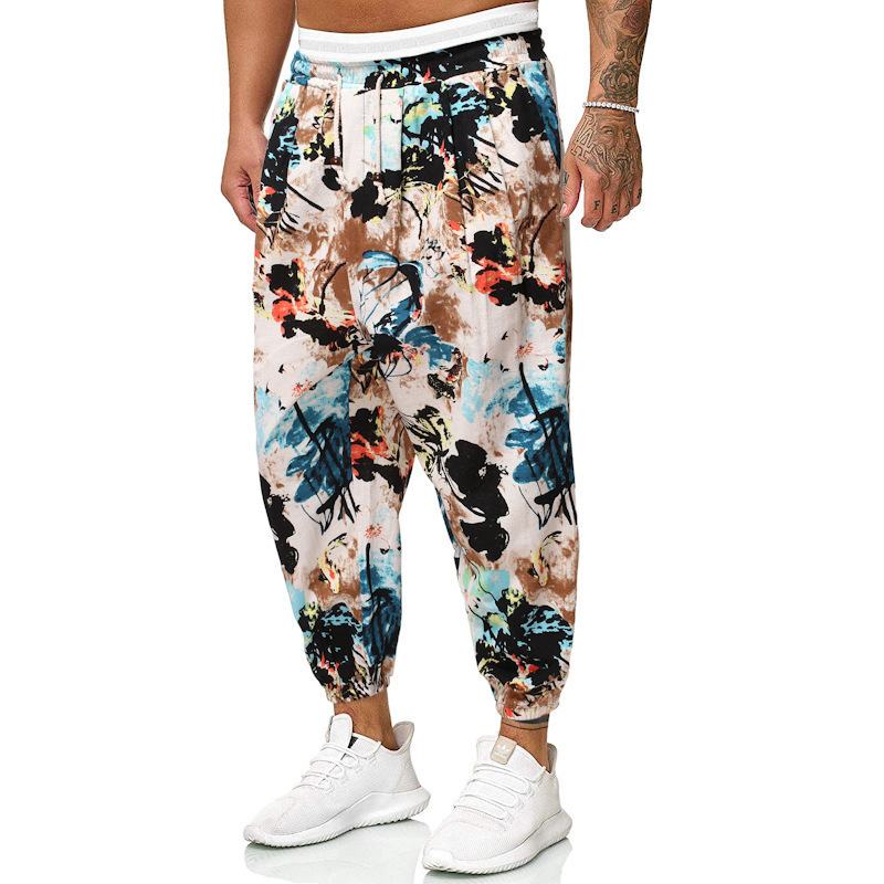 Casual Harem Pants Męskie Bawełniane I Lniane Luźne Spodnie W Stylu Etnicznym