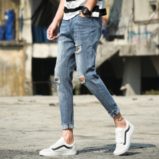 Casual Jeans Męskie Uniwersalne Spodnie Slim Męskie Spodnie Ze Stretchu