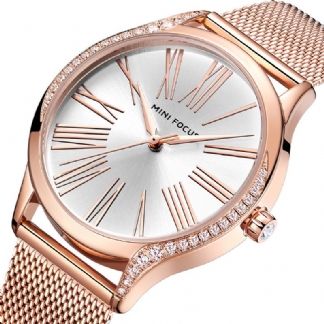 Casual Style Crystal Damskie Wrist Watch Zegarek Kwarcowy Ze Stali Nierdzewnej