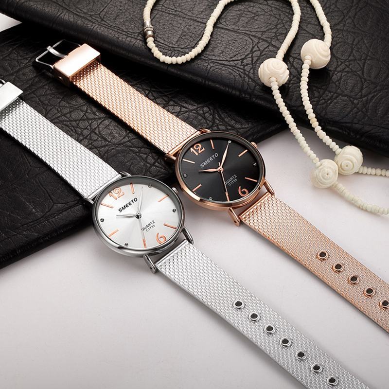 Casual Style Damskie Quartz Watch Moda Dial Pasek Ze Stali Nierdzewnej Damski Zegarek Na Rękę