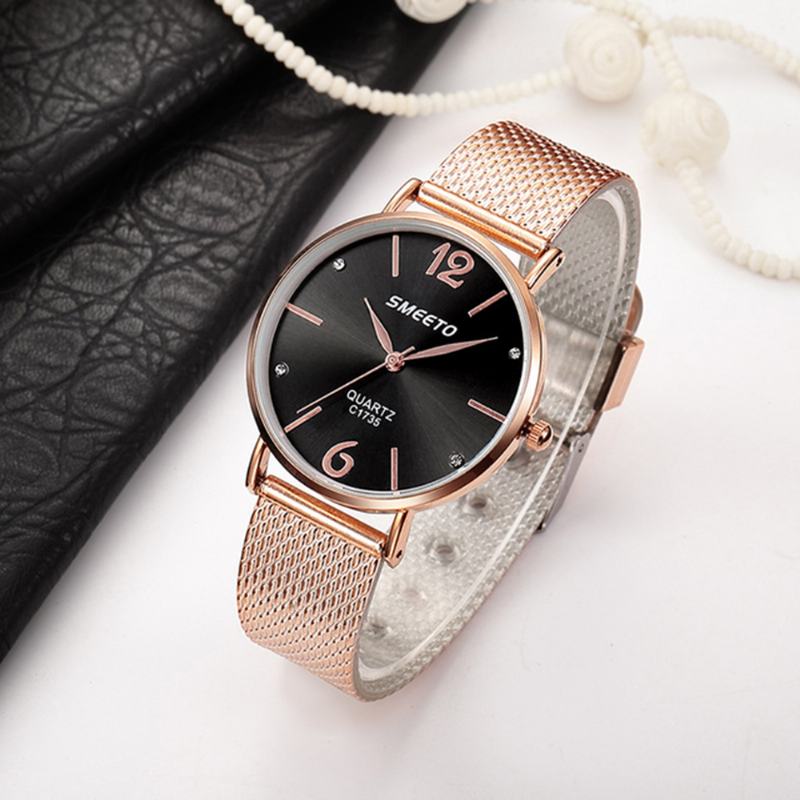 Casual Style Damskie Quartz Watch Moda Dial Pasek Ze Stali Nierdzewnej Damski Zegarek Na Rękę