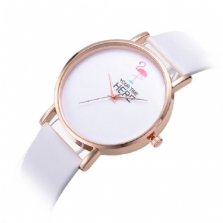 Casual Style Damskie Wrist Watch Rose Gold Case Skórzany Pasek Zegarek Kwarcowy