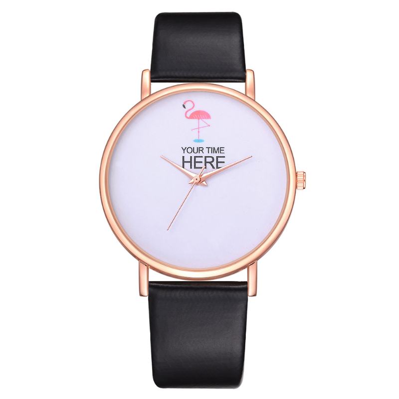 Casual Style Damskie Wrist Watch Rose Gold Case Skórzany Pasek Zegarek Kwarcowy