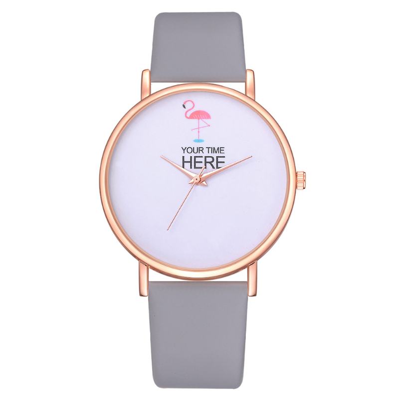 Casual Style Damskie Wrist Watch Rose Gold Case Skórzany Pasek Zegarek Kwarcowy