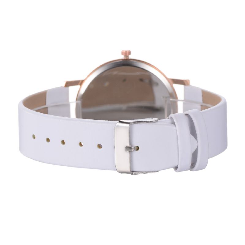 Casual Style Damskie Wrist Watch Rose Gold Case Skórzany Pasek Zegarek Kwarcowy