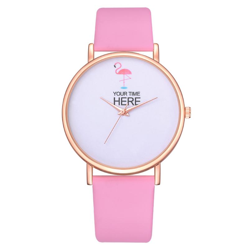 Casual Style Damskie Wrist Watch Rose Gold Case Skórzany Pasek Zegarek Kwarcowy