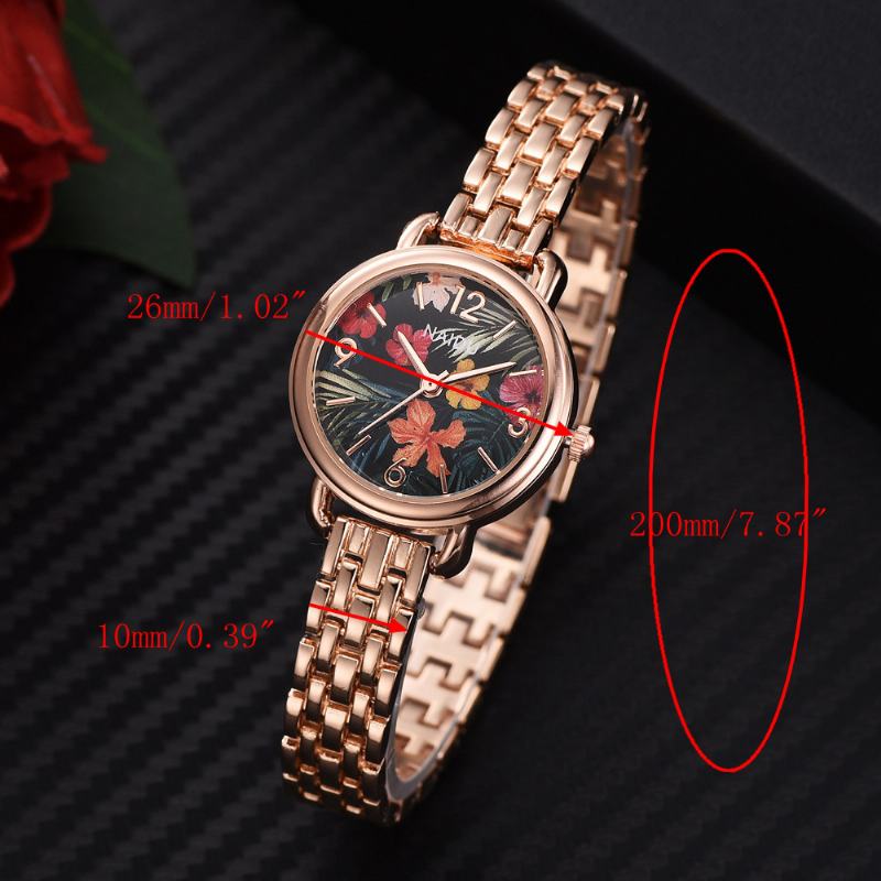 Casual Style Dekoracyjny Damski Zegarek Na Rękę Pełny Stalowy Zegarek Kwarcowy