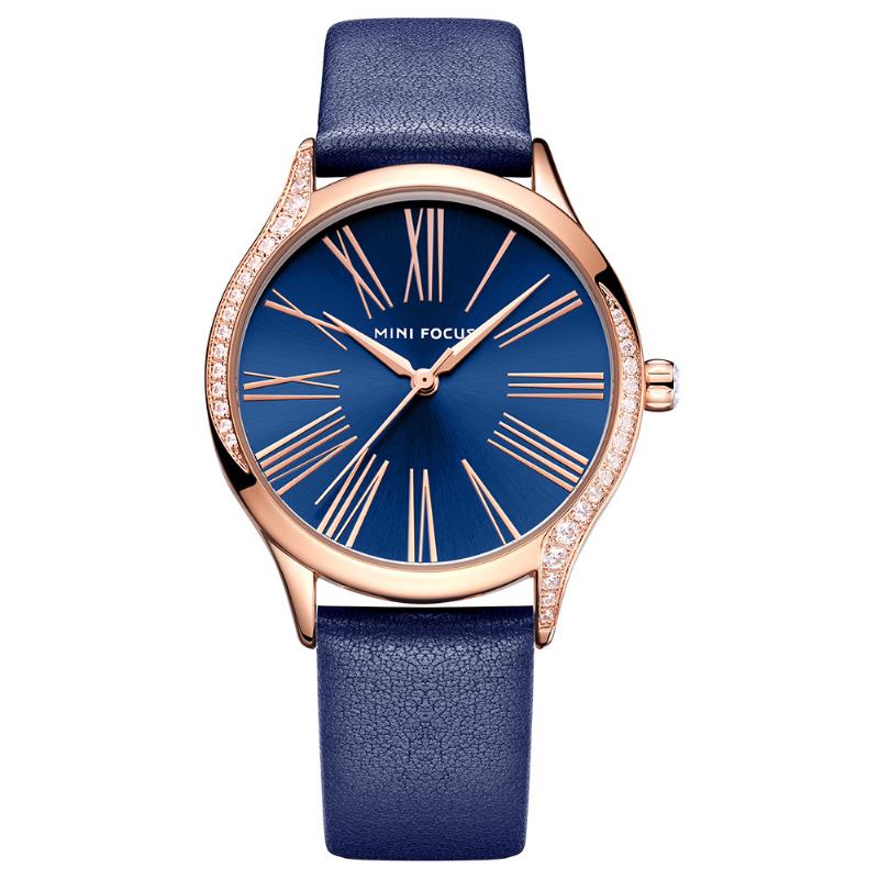 Casual Style Shining Damskie Wrist Watch Prawdziwy Skórzany Pasek Zegarek Kwarcowy
