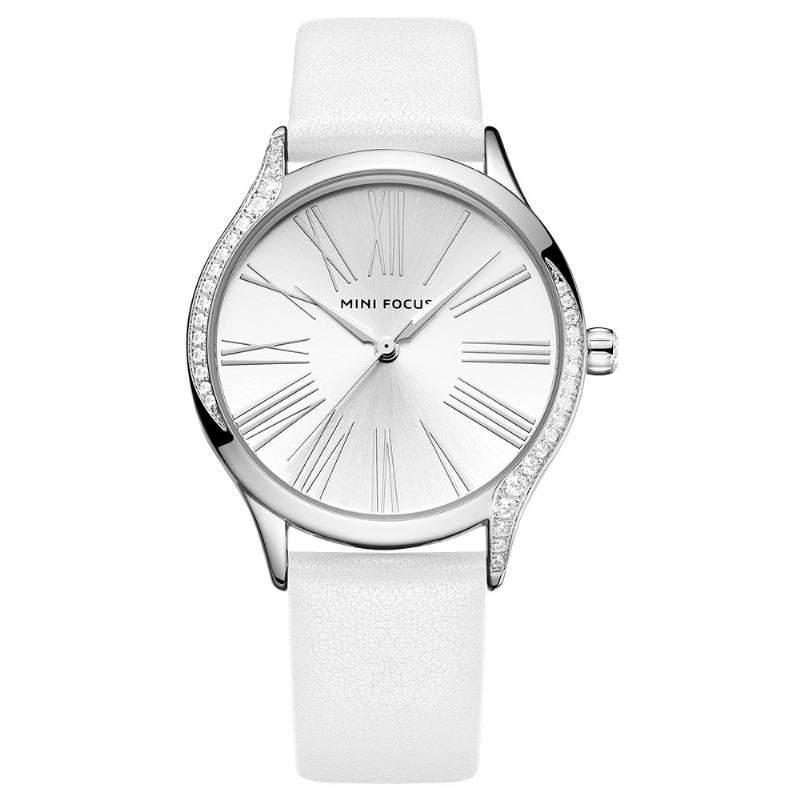 Casual Style Shining Damskie Wrist Watch Prawdziwy Skórzany Pasek Zegarek Kwarcowy