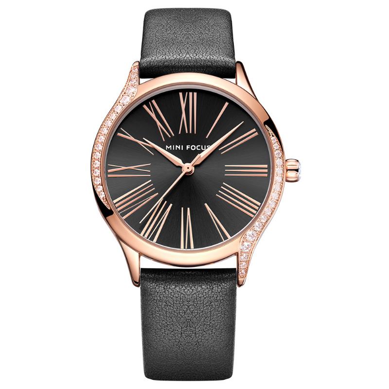 Casual Style Shining Damskie Wrist Watch Prawdziwy Skórzany Pasek Zegarek Kwarcowy