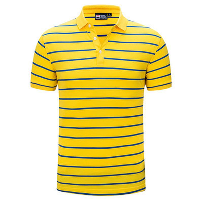 Casualowa Koszulka Polo W Paski Z Klapami I Krótkim Rękawem