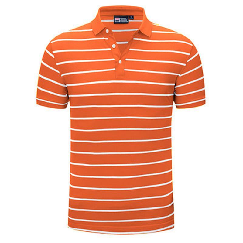 Casualowa Koszulka Polo W Paski Z Klapami I Krótkim Rękawem