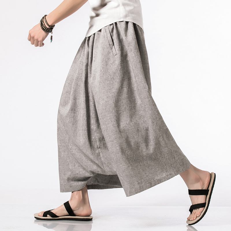 Chiński Styl Lato 2019 Nowe Męskie Zmodyfikowane Luźne Luźne Spodnie Męskie Japońskie Trendy Capris Męskie