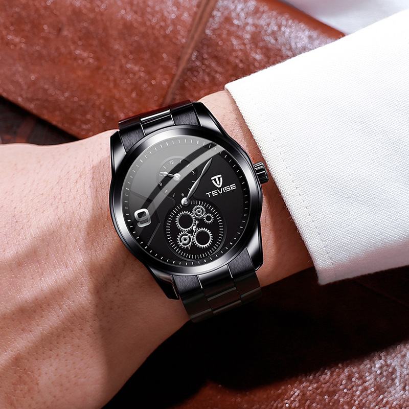 Chronograf Full Steel Męskie Wrist Watch Wodoodporny Automatyczny Zegarek Mechaniczny