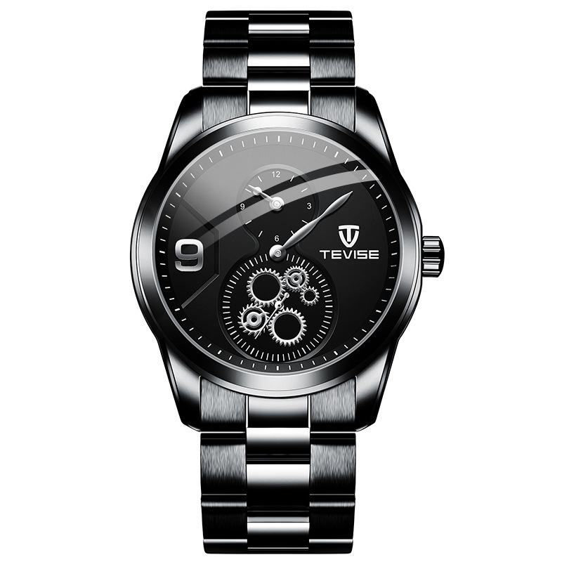 Chronograf Full Steel Męskie Wrist Watch Wodoodporny Automatyczny Zegarek Mechaniczny