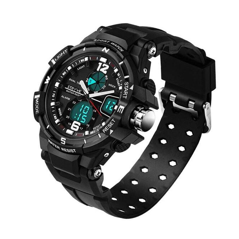 Chronograf Luminous Week Display Wodoodporny Męski Sportowy Zegarek Z Podwójnym Wyświetlaczem
