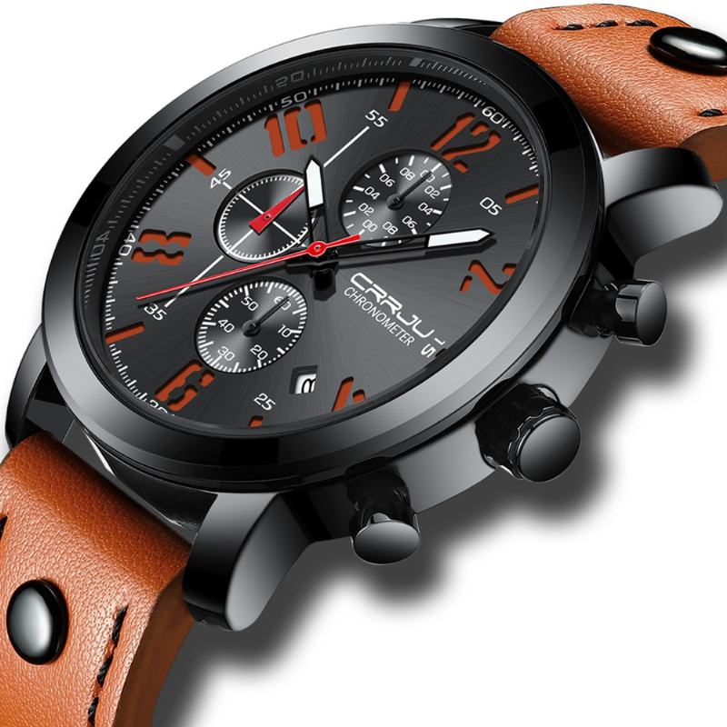 Chronograph Męski Zegarek Na Rękę W Stylu Casual Luminous Display Zegarek Kwarcowy