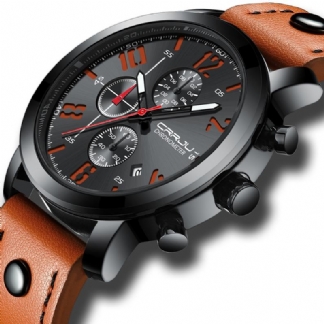 Chronograph Męski Zegarek Na Rękę W Stylu Casual Luminous Display Zegarek Kwarcowy